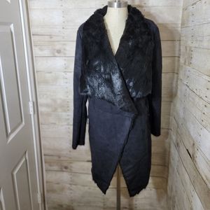 Giacomo black faux fur jacket